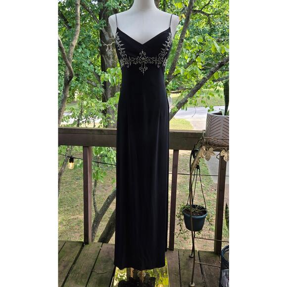 Vtg 90s Y2K Fairy Whimsigoth Gothic Beaded Babydoll Dress 3/4 Hoco Wedding Prom - Picture 1 of 11